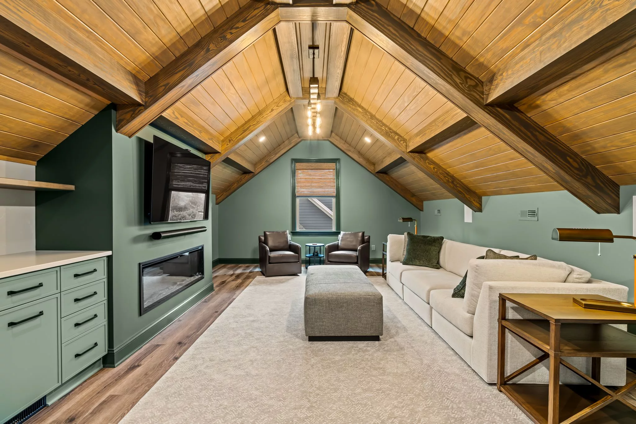 Attic Remodel featuring color drenching
