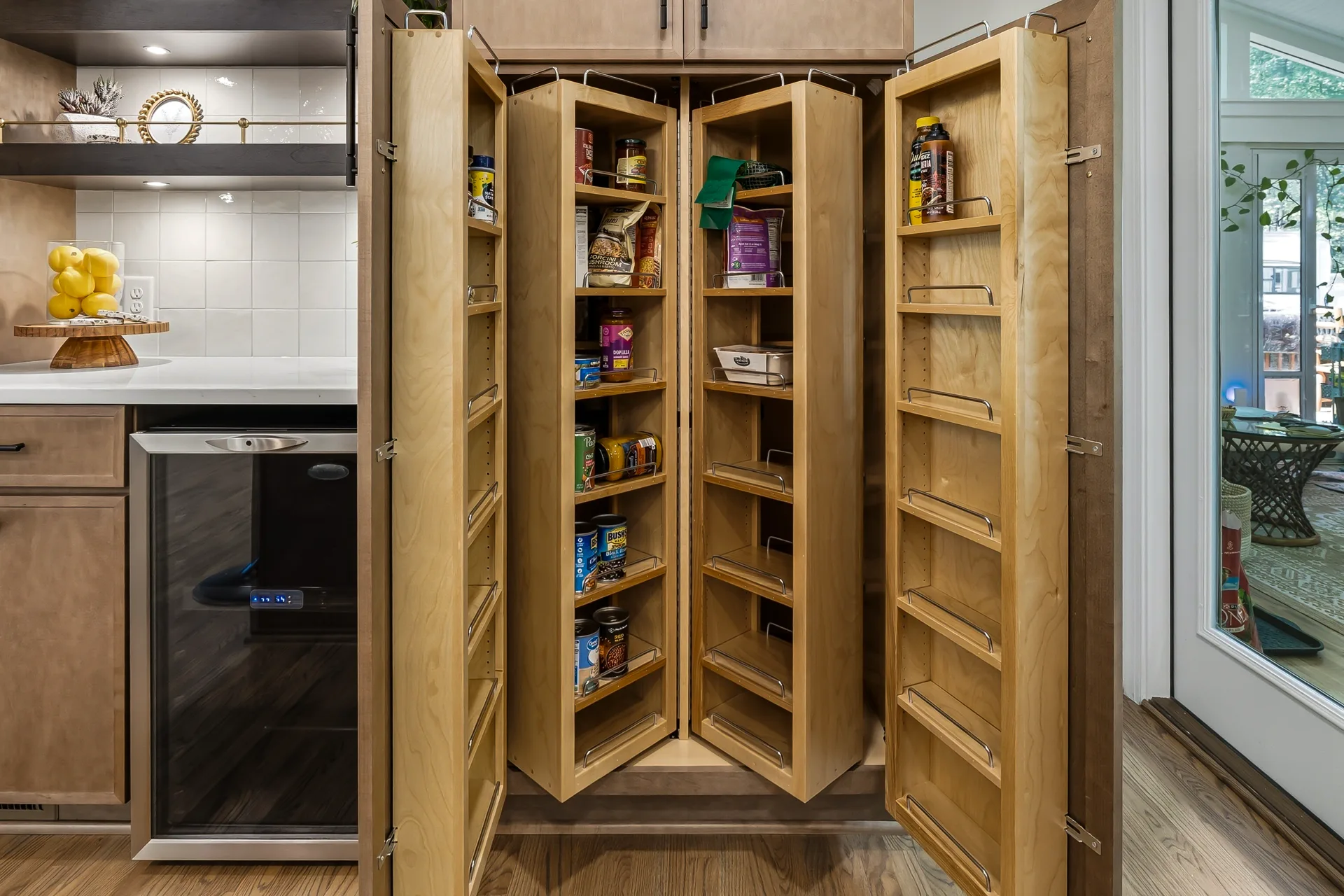 Custom kitchen storage details